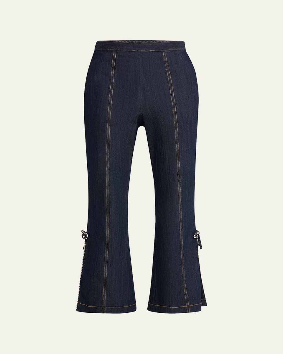 Ayleen Crystal Bow Cropped Pants